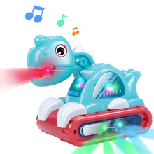 Musical Dinosaur Car Toy with Lights and Sounds for Toddler Crawling and Walking Development