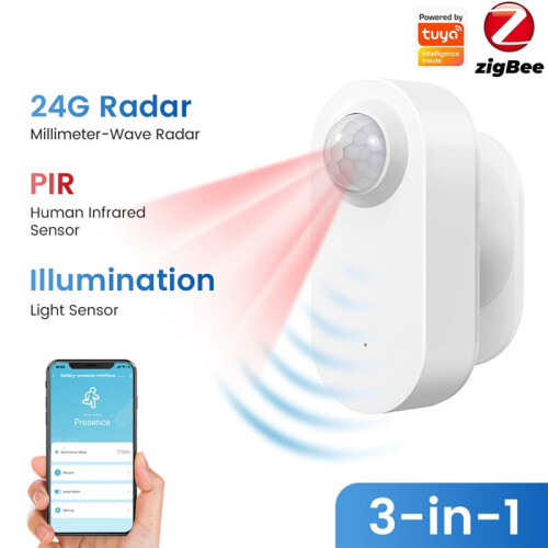 3 in 1 Zigbee Millimeter Wave Human Sensor  Motion Sensor PIR Motion Sensor with Illuminance Value Motion Sensor 2