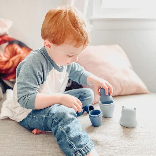 Stacking Toys Set BPA Soft Silicone Stacking Cups for Babies 6 Month+ Multiple Play Options 2