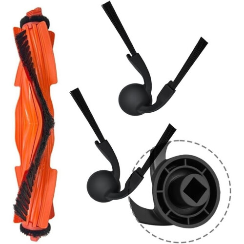 3PCS Replacement Main Roller Brush Side Brushes for  S40 / OV81 Robotic Vacuum Cleaner Accessories 1