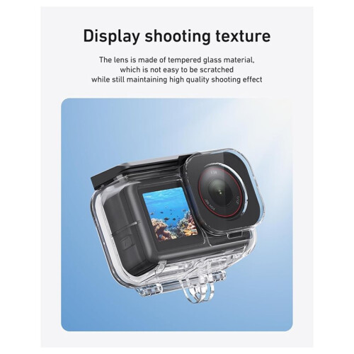 TELESIN Waterproof Case and Floating Stick Combo for  Action 6, 60M/196FT Deep Diving Capability 2