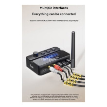 OPT Optical Fiber Audio 5.3 Receiver Wireless Hi-Fi Audio Adapter with AUX 3.5mm RCA-Optical Jack U-Disk
