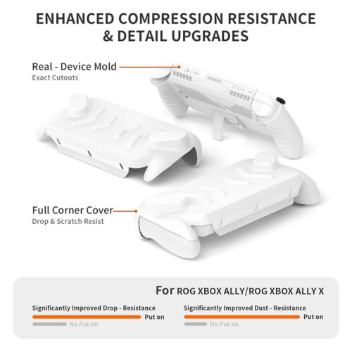For    Ally X Full Protective Case Cover TPU Case with Detachable Front Shell Case Frosted Handheld White 2