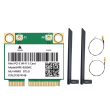 Karta WiFi 9260AC 2033M 2.4G/5G Dwuzakresowa Karta Sieciowa Gigabit Wireless BT5.0 MINIPCIE WiFi + 2 Anteny 8DB