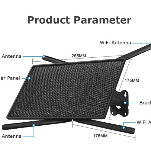 10W 4G SIM Card Solar Router with Solar Panel 20100mAh Battery Waterproof 50 Meter Coverage Range Solar Router