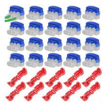 Juego de 20 Conectores de Cable en Forma de T para Cortacésped Robótico con 10 Abrazaderas de Conexión. Conector de Cable de Plástico para