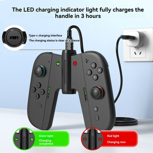 Charging Grip for   2 Game Grip Charging Protection Precision Fit Charge with Case  Charging Indicator 2