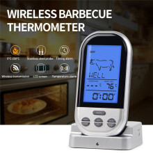 Digital BBQ Thermometer Wireless Oven Food Thermometer Intelligent Meat Temperature Tester Countdown Alarm Reminder