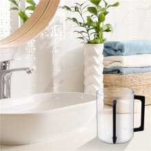 Hand Washing Cup Acrylic Cylindrical Washing Cup Hand Wash Cup with Two Metal Handles for Jewish Prayer Wash Cup