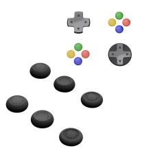 For Switch2 Joystick Cap+D-Pad Button Cap Set for 2 D-PAD Color Button Cap,Black & Multicolor