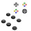 For Switch2  Joystick Cap+D-Pad Button Cap Set for   2 D-PAD Color Button Cap,Black & Multicolor 1