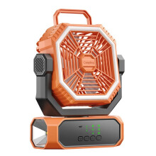 20000mAh Camping Fan Automatic Shaking with LED Light 3 Speeds Desk Fan Remote Portable Rechargeable Outdoor Fan