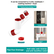 Washing Machine Anti-Odor Floor Drain Pipe 4 Joint 360 Rotation Sewer Pipe Wall Drainage Insect Proof Anti Backflow B