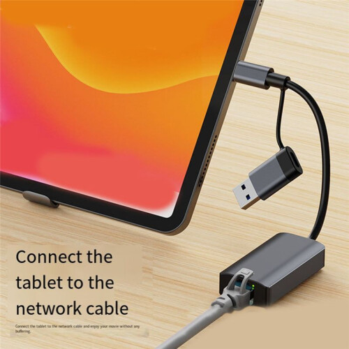 Gigabit Ethernet USB Type-C Data Transfer 1000Mbps RJ45 Ethernet Adapter for Laptop HDD Game Console 2
