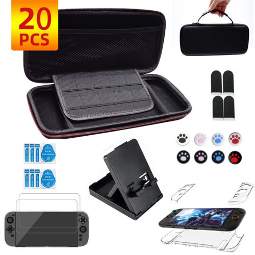 EVA Carrying Case for  2 Accessories Kit for   2 Stand Screen Protector Silicone Case Joystick Cap 1