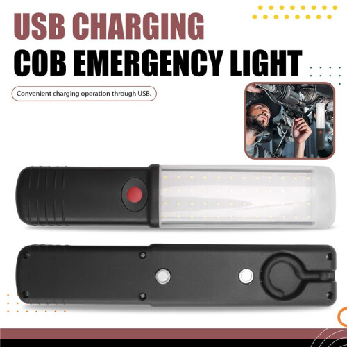 Powerful LED Work Light with Magnet Lighting USB Rechargeable Light COB Emergency Flashlight Car Garage Handheld Lamp