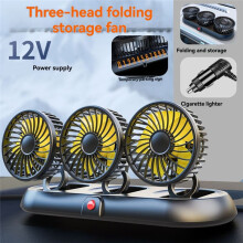 12V Car Fan Three Fan Portable Auto Cooling Fan Cooling Wind Electric Fan Car Folding Fan for 12V Car