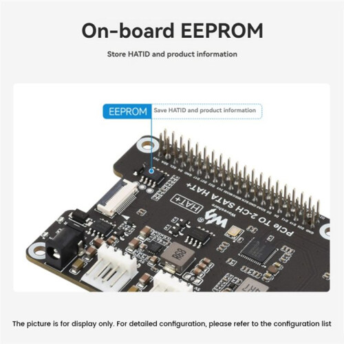 Waveshare for Raspberry Pi5 PCIe to  Expansion Board EEPROM HAT+ High Speed Data Transfer Multi-Device Compatibility
