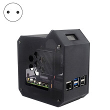 För Raspberry Pi 5Mini Tower-Fläktkit, JST-Fläktkit med 4 Stiftsportar och 0,96-Tums OLED-Skärm, Aktiv Kylare, EU-Kontakt