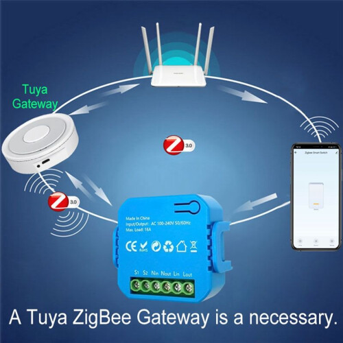 Tuya  ZigBee  Module 2 Way Light Control Timing Dual Control 16A  Monitor for  Home Alexa 2