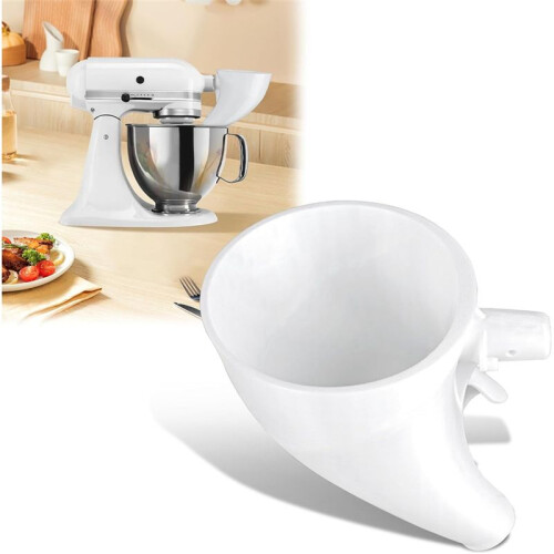 Flour Funnel Stand Mixer Attachment for  Mixer KSM150 5-Quart Icing Egg Liquid Funnel White 1