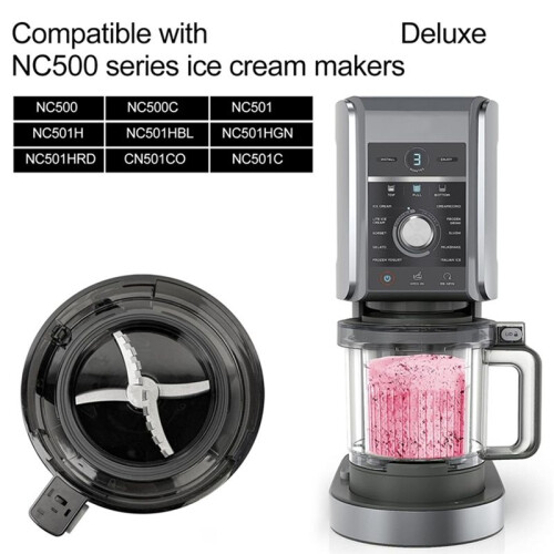 Outer Bowl Lid with Paddle Spoon for  NC500/NC501 Series Ice Cream Maker Reusable Creami Lid Replacement Kit 2
