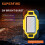 Led Flashlight USB with Built-in Battery Multi Function Folding Work Light COB Waterproof Fishing Camping Torch Grey 4