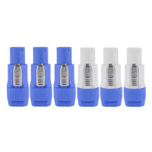 6 Stuks 3-Pins Luidsprekerconnector 20A-Voedingsconnector Input- en Outputconverters voor Podiumverlichting, LED-SchermAudio