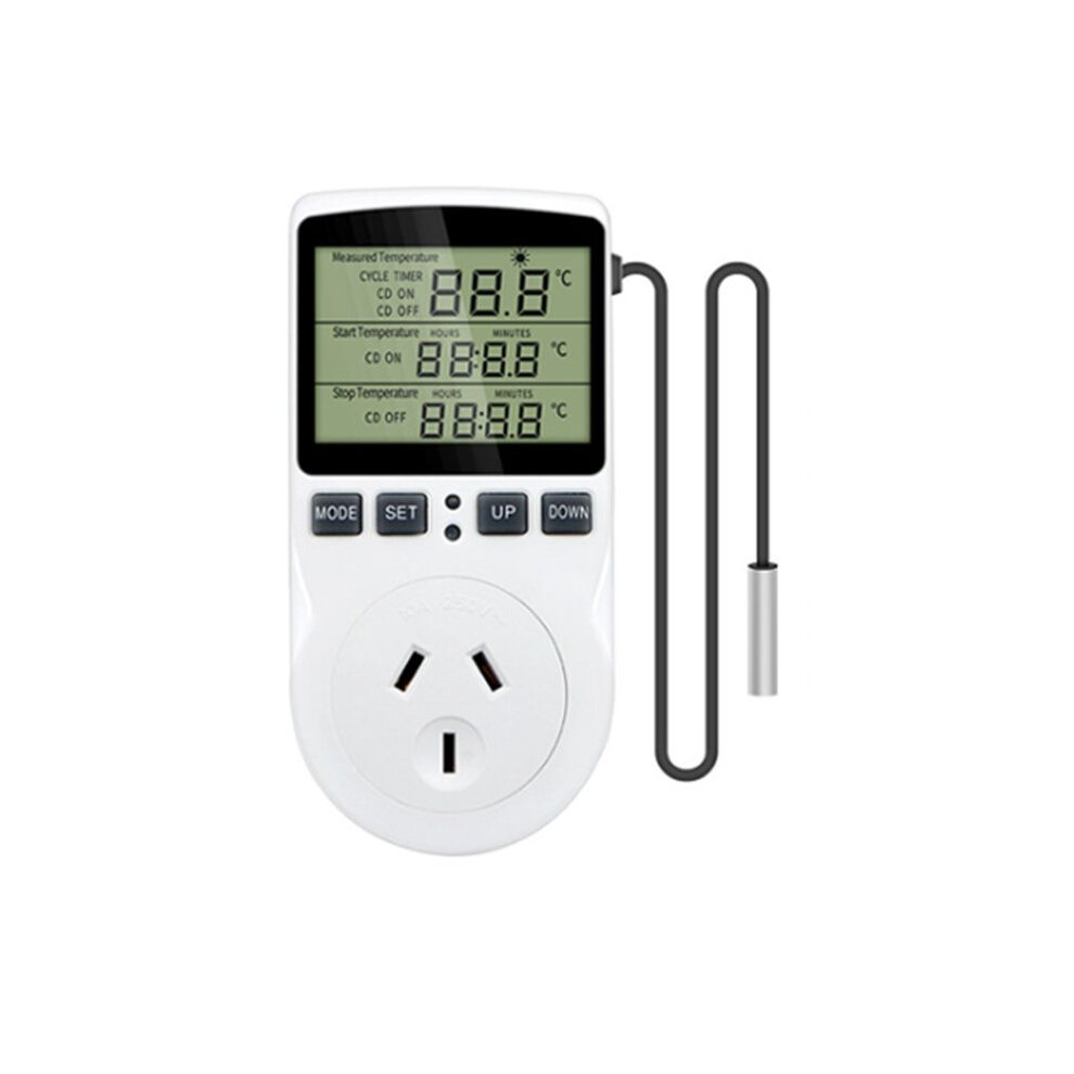 Intelligent Digital Temperature Controller Au Socket 10(2)A 240V- Max.2400w.u Lcd Display 4712156096108