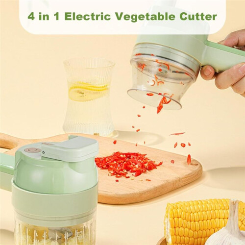 4-in-1 Handheld Electric Vegetable Cutter Set Wireless  Food Processor with One-Touch Cleaning 2