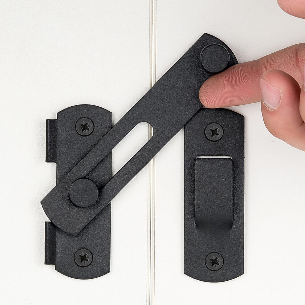 Matte Black Barn Door Latch 3.93X2.75 Stainless Steel Rustresistant Lock For Gate And Closet 9073542400660