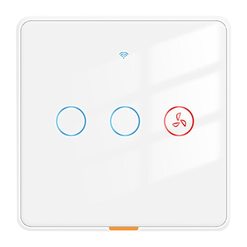 Fan Light 2-Way RF433 Remote Control Wall Touch  Tuya  APP Voice Timing White 1