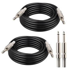 2Pcs 1/4" Speaker Cable 10Ft 1/4 Inch TS Male DJ/PA Instrument Audio Speaker Cable Speaker Wire Cord for Audio Amplifier
