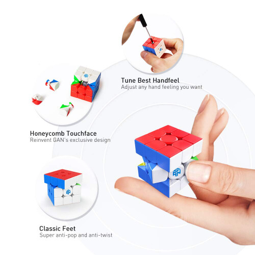 330 Mini 3x3 Speed Cube Keychain, Stickerless Puzzle, Smooth Corner Cutting, 1.2 Inch 1