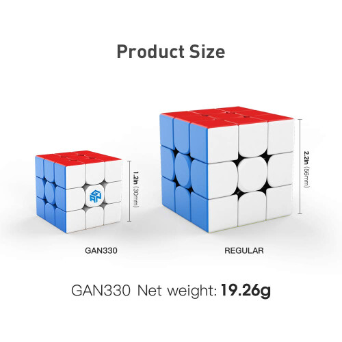 330 Mini 3x3 Speed Cube Keychain, Stickerless Puzzle, Smooth Corner Cutting, 1.2 Inch 2