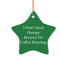 Coffee Christmas Ornament Funny Coffee Lover Gift Ceramic Holiday Accent with Glossy Vivid Finish