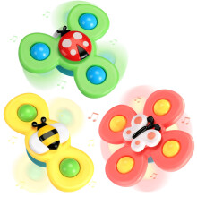 Suction Cup Spinner Toy 3PCS Cartoon Animal Windmill for Baby Bath Fun and Toddler Sensory Play