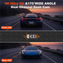 Car Osmo Dashcam 4k Front and Rear Camera,GPS Dashcam with Parking Monitoring,170 Wide Angle,Night Vsion & Parking Mode