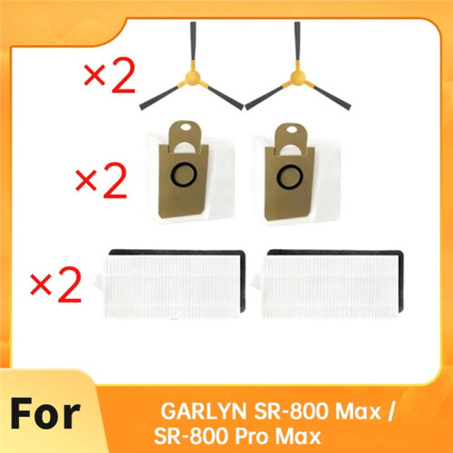 6 Pcs for GARLYN SR-800 Max / SR-800 Pro Max Sweeping Accessories Side Brush Filter Dust Bags 1