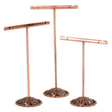 BäRbara ÖRhäNgen Smycken Display Rack Metall Stud Halsband Organizer Ornament T Bar HäNgare Showcase HåLlare Stativ Brons