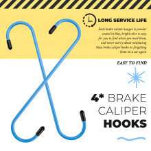 4 Pcs Brake Caliper Hangers Brake Caliper Hooks with Rubber Tips Automotive Tool for Breaking, Bearing, Suspension Work