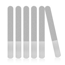 6 Pieces Stainless Steel Nail File Double-Sided Diamond Nail File Metal Nail File Manicure File for Family and Travel