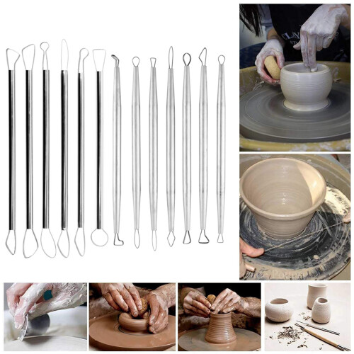 Polymer Clay Tools Pottery Ceramic Sculpting Tools Carving Ribbon Wire End Loop Clay Tools Set 2