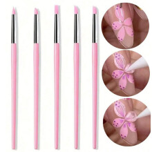 5Pcs Professional Silicone Nail Brush Set UV Gel Polish Pen, 3D Dotting Nail Art Design Pen DIY Manicure Tool