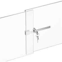 Sliding Glass Door Ratchet Lock with Chrome Finish, Fits 4-8mm Glass, Secure Showcase Display Case Lock, 2 Pack