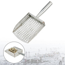 Sand Scoop for Metal Detecting Digging Sieve Sand Sifter Shovel Comfortable Handle Stainless Steel Sifter Shovel