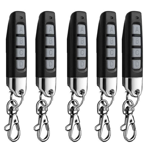 5pcs 433MHz Remote Control Compact Wireless Duplicator for Garage Doors Gates Systems Universal Compatibility Black