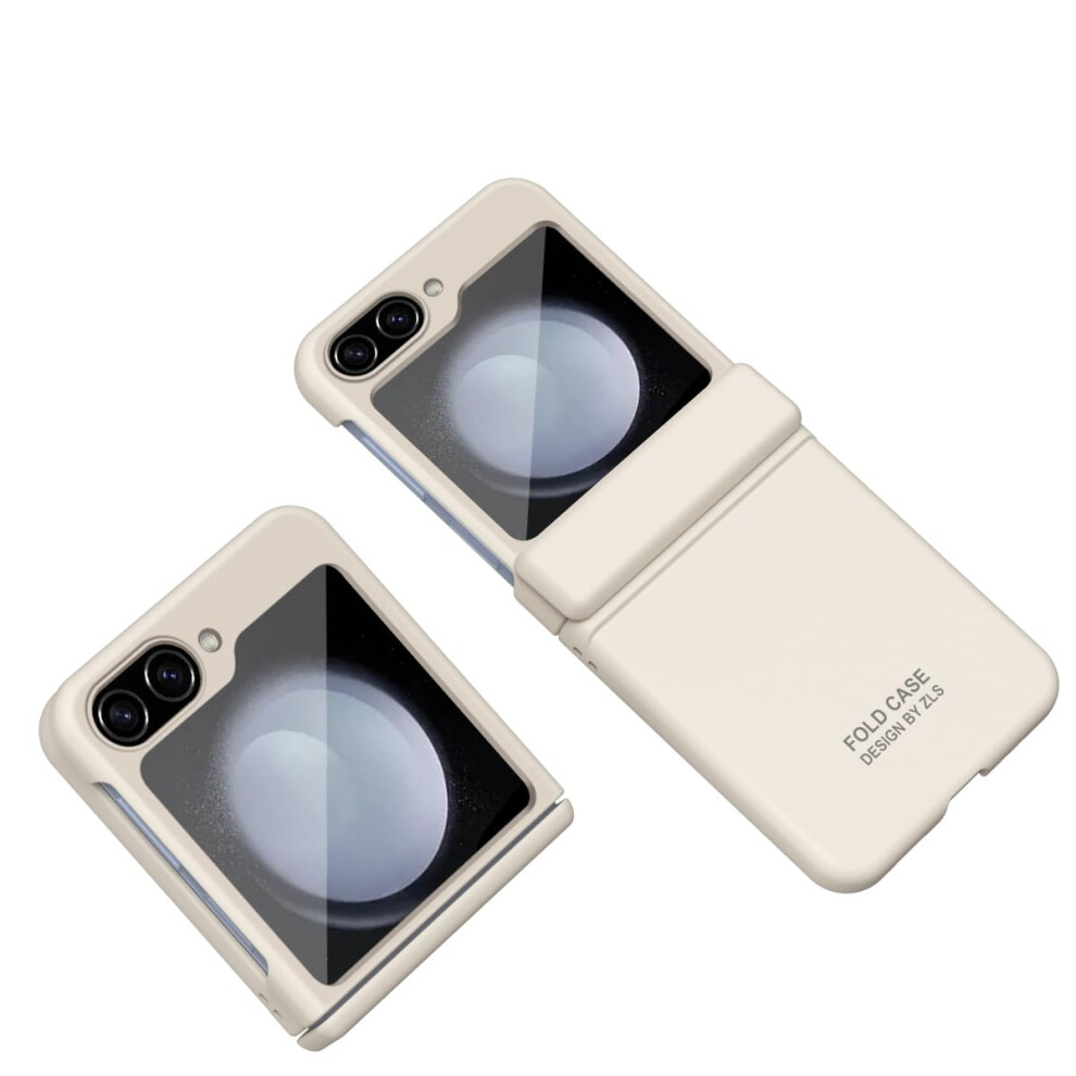 Case For Samsung Galaxy Z Flip 5 With Hinge Protection, Shockproof Fullbody Cover, Luxury Finish White 9073542370970