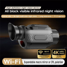 Monocular de Visión Nocturna 4K, Telescopio Infrarrojo Digital con WiFi, Imagen de 68 MP, Monocular con Zoom Digital de 28 X para Acampar y Hacer