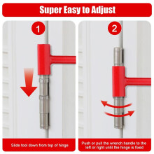 4 in 1 Door Hinge Adjustment Tool with Thread Multi-Size Universal Door Adjustment Wrench for Door Cabinet Alignment